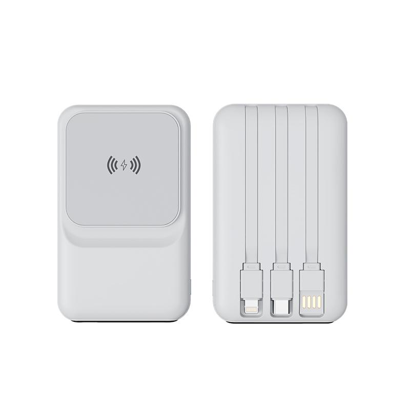 מטען נייד 10000MAH אלחוטי ומגנטי עם צג אלחוטי ופנס דגם רומא