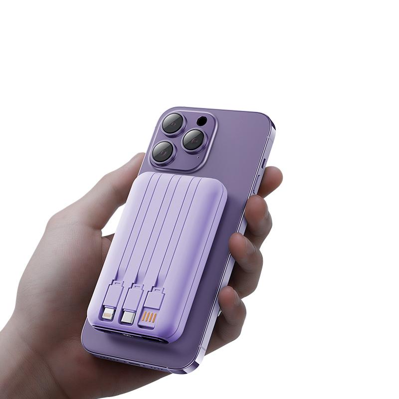 מטען נייד 10000MAH אלחוטי ומגנטי עם צג אלחוטי ופנס דגם רומא